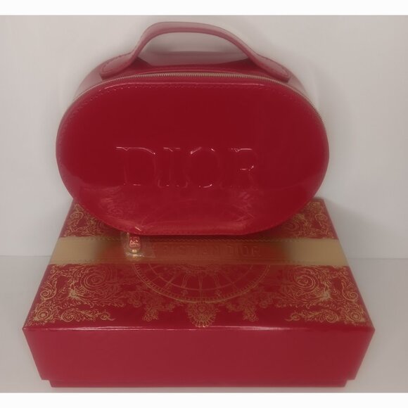 NIB DIOR RED PATENT VANITY CASE - Picture 10 of 14